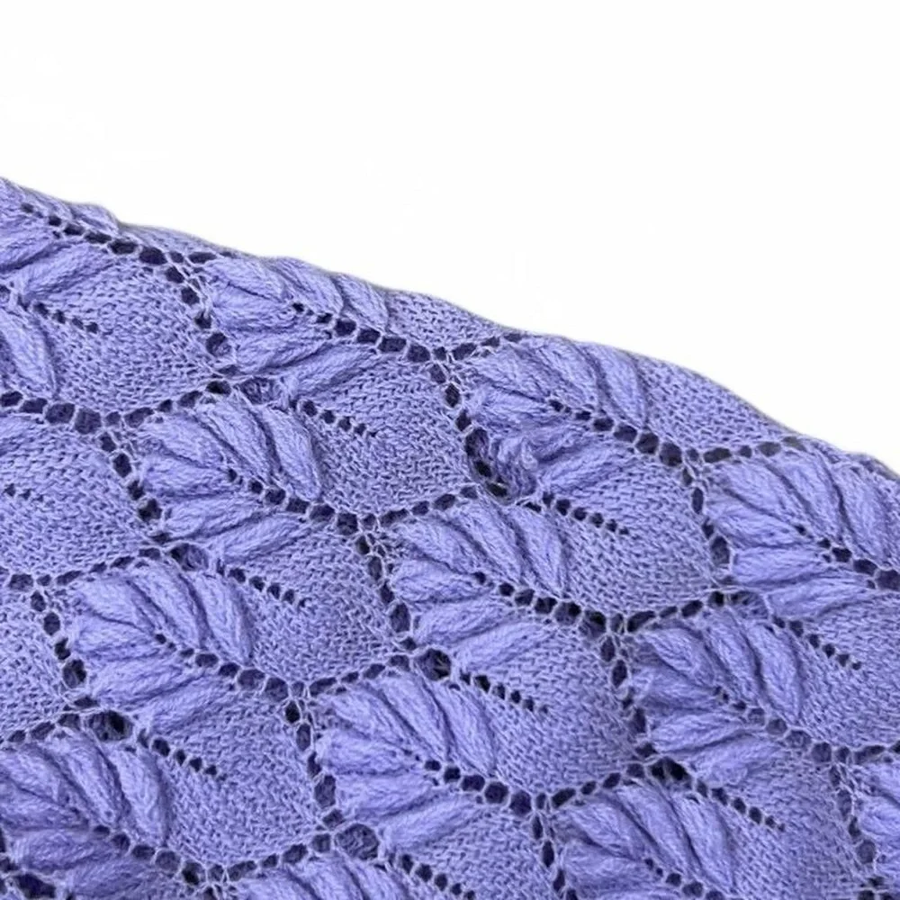 Vintage 1960’s Carol Brent Lavender Purple Crochet Button Up Sheer Sweater SizeS - Picture 5 of 5